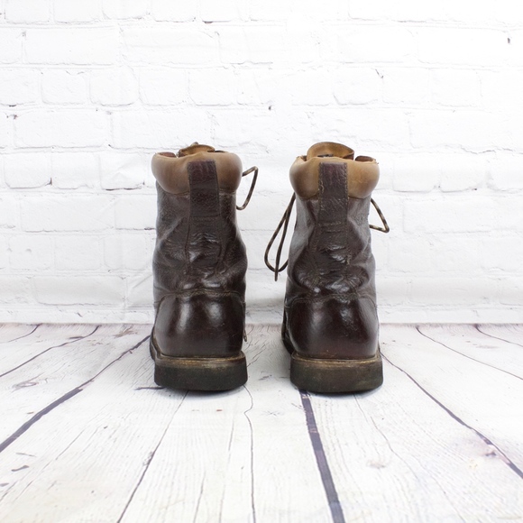 LL Bean Waterproof Kangaroo Brown Leather Boots 11 - Picture 5 of 8